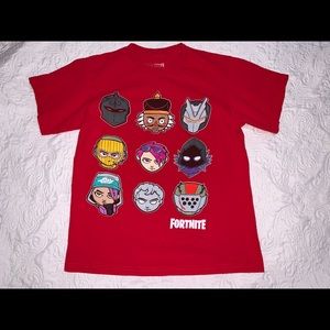 Fortnite boys red graphic tee shirt.